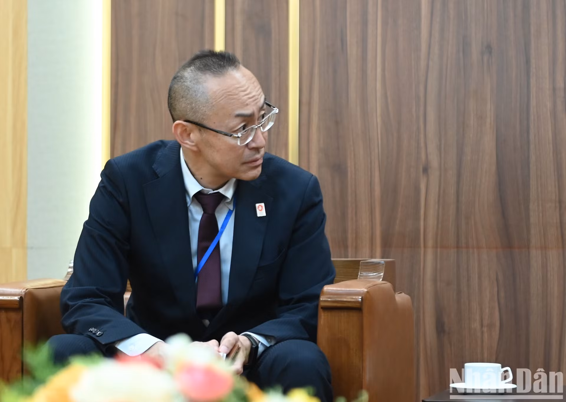 日本国际协力机构驻越南代表处首席代表小林洋介 (Kobayashi Yosuke)在会见中致辞。 日本国际协力机构驻越南代表处首席代表小林洋介 (Kobayashi Yosuke)在会见中致辞。