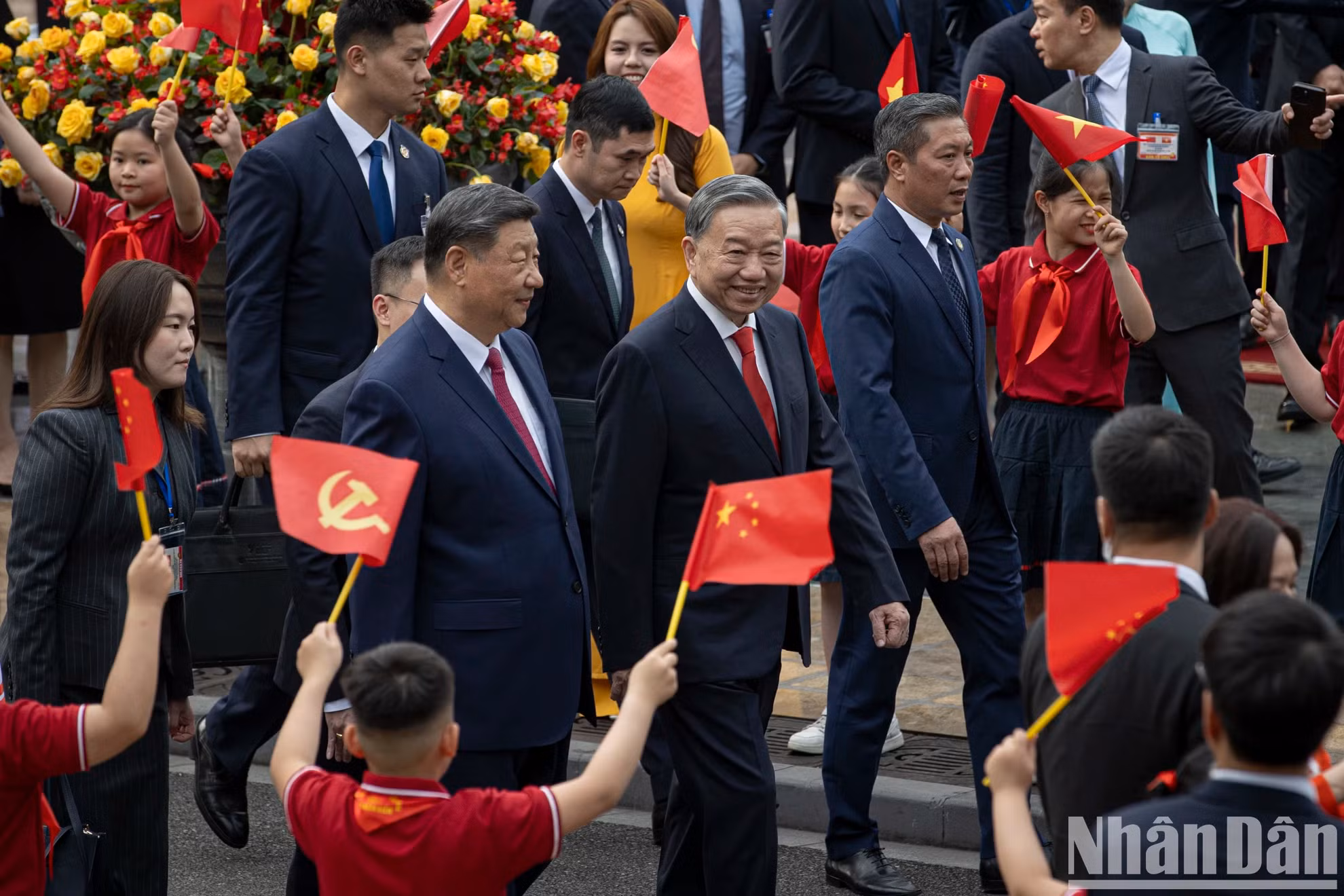 越共中央总书记苏林和中共中央总书记、中国国家主席习近平。