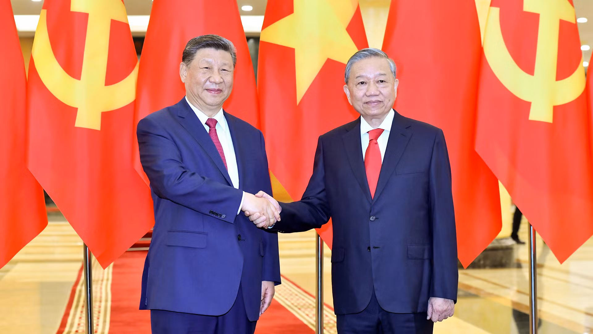 越共中央总书记苏林和中共中央总书记、中国国家主席习近平。