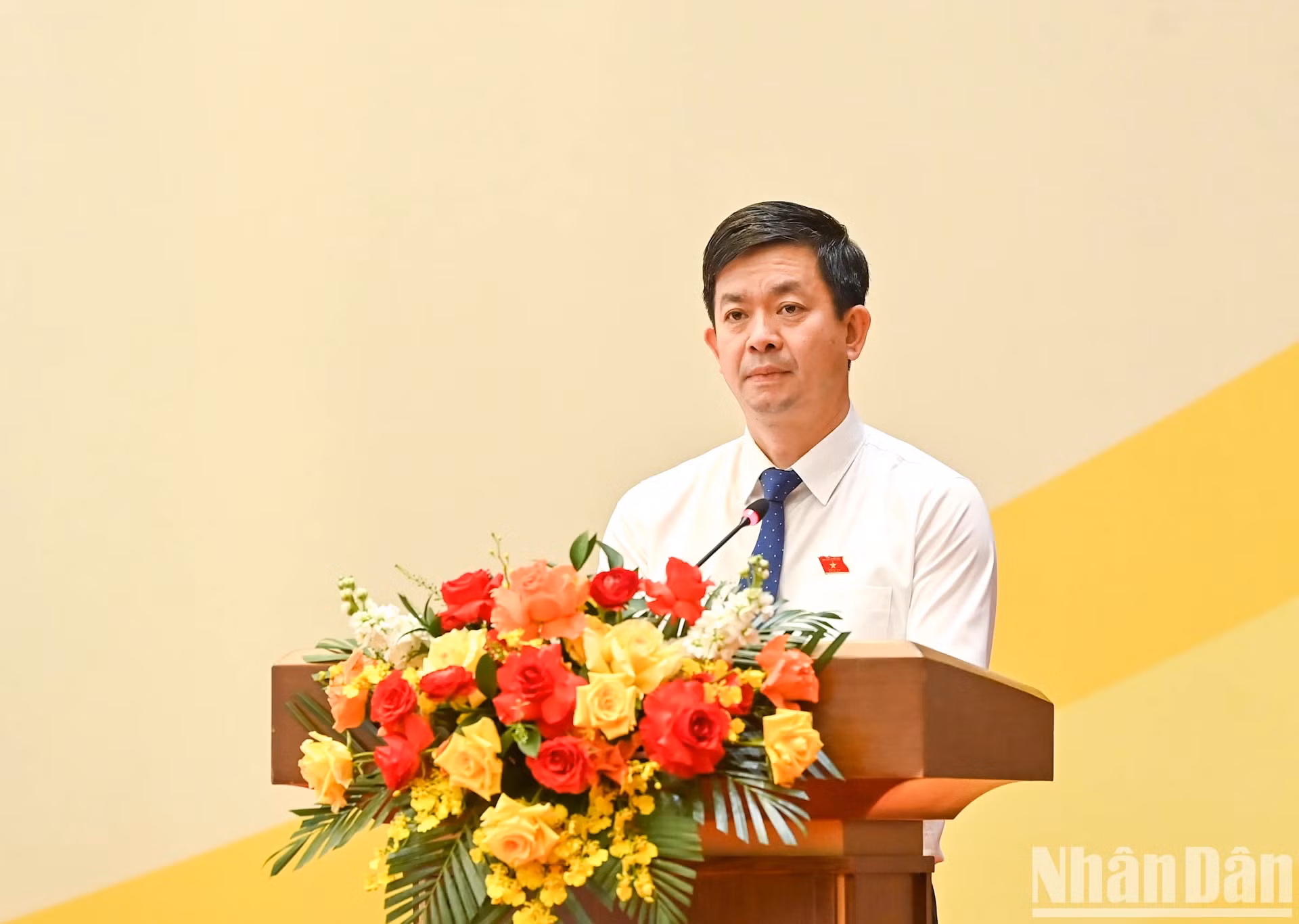 国会秘书长、国会办公室主任黎光松在会上致辞。