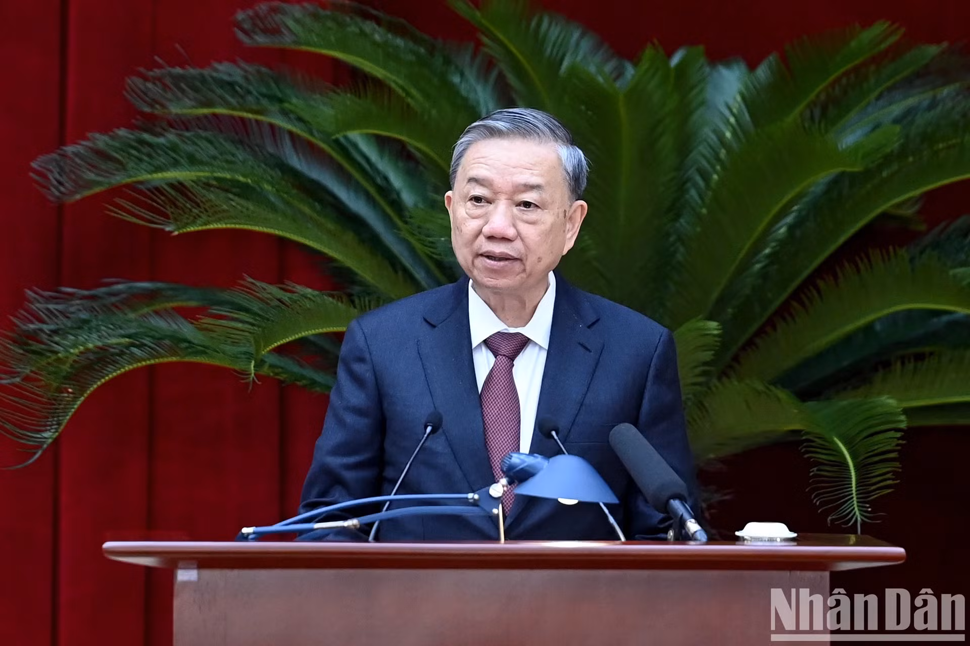 越共中央总书记、国家主席苏林致会议闭幕词。