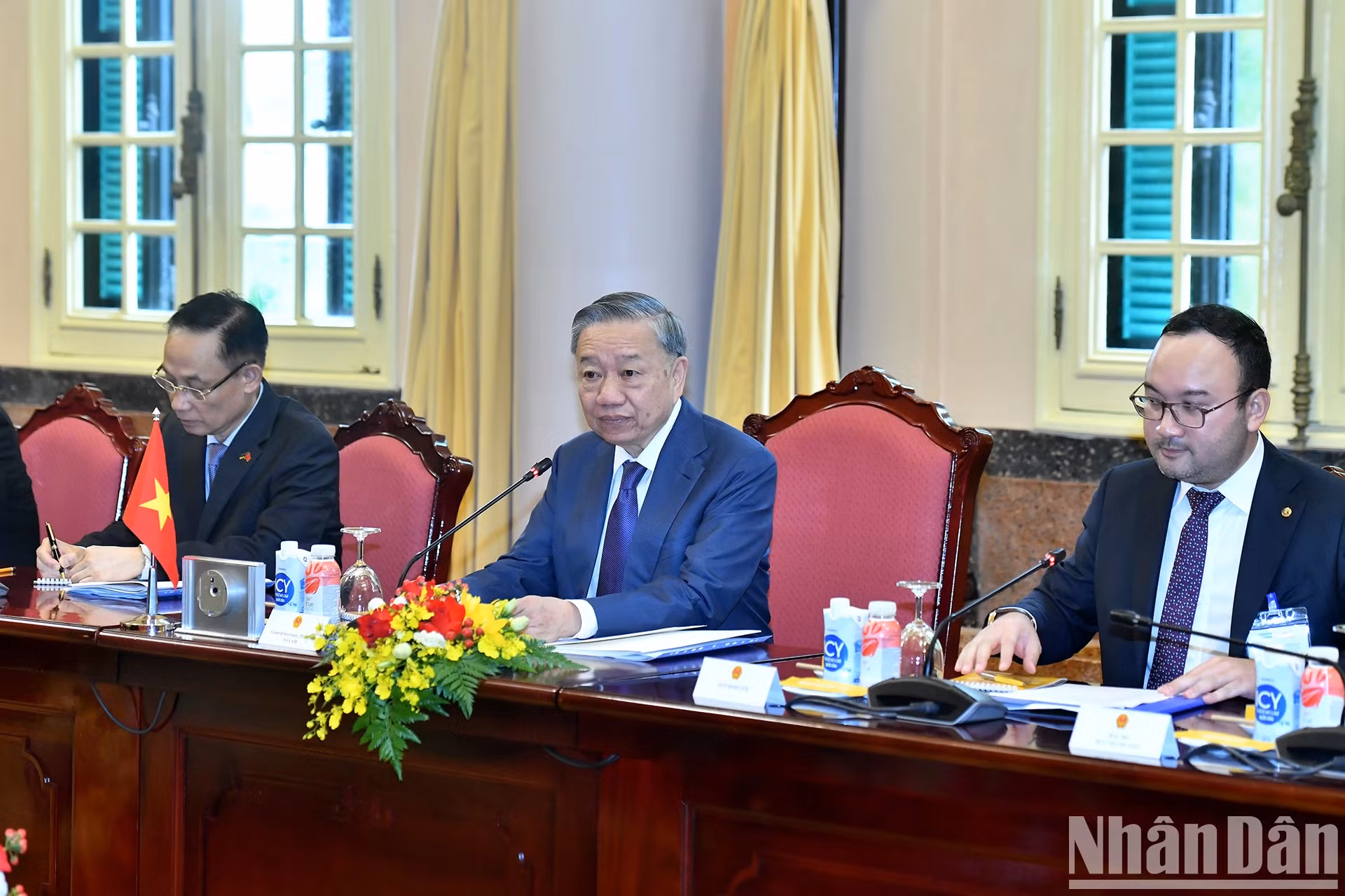 苏林总书记、国家主席在会谈上发表讲话。