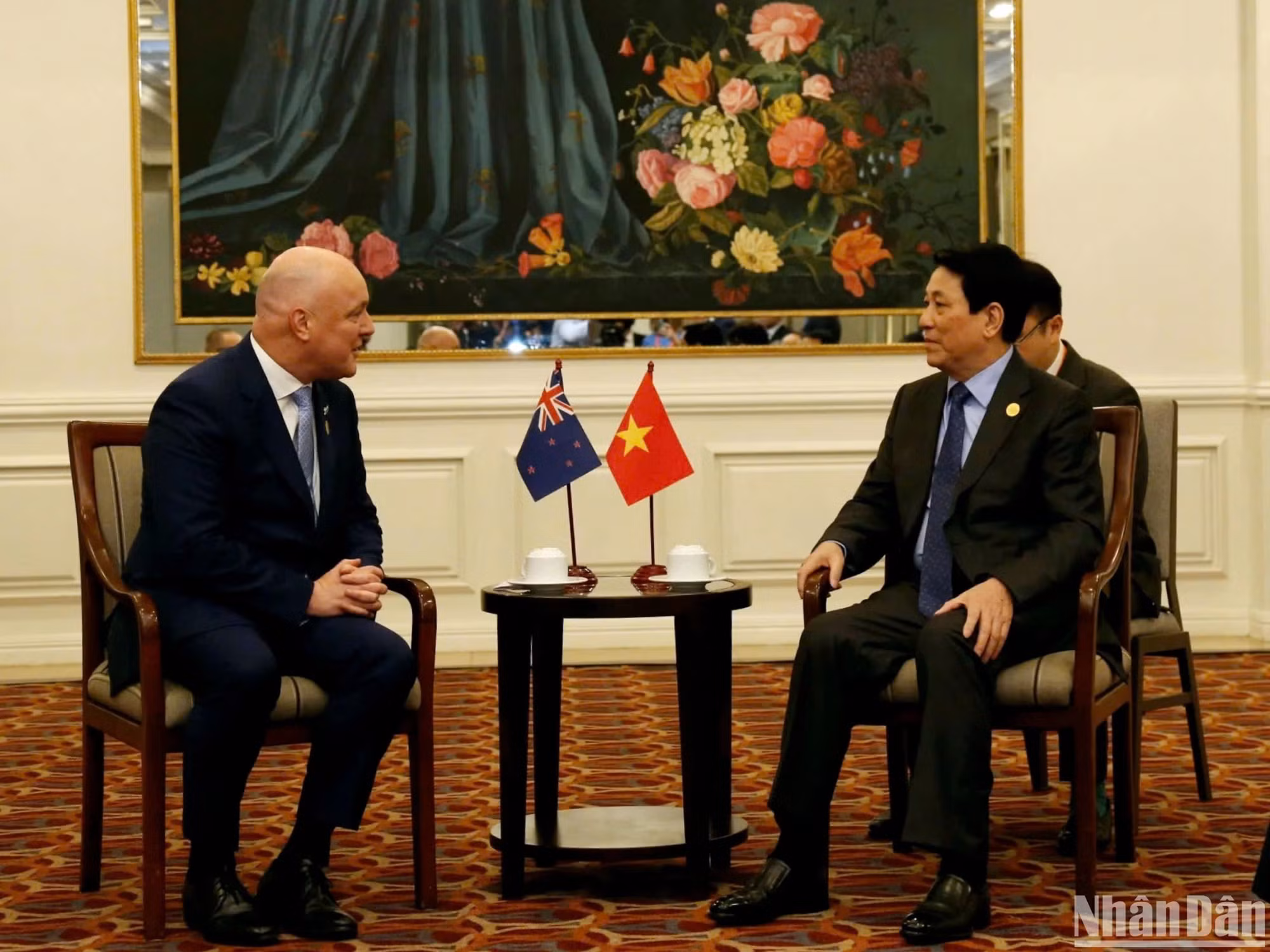 越南国家主席梁强同新西兰总理克里斯托弗·卢克森举行会晤。