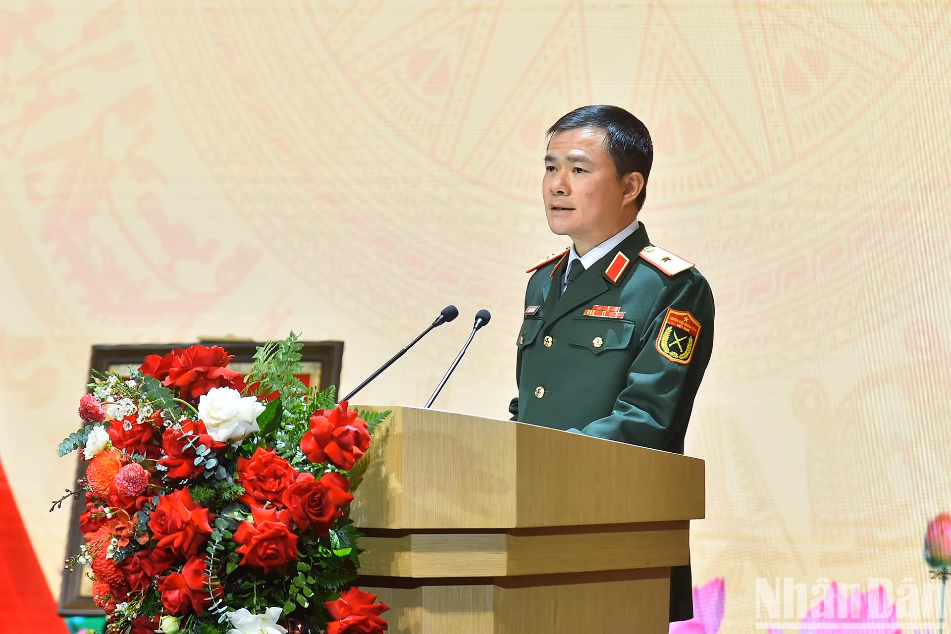 越南军队电信工业集团（Viettel）懂事长兼总经理曹德胜在仪式上发表讲话。