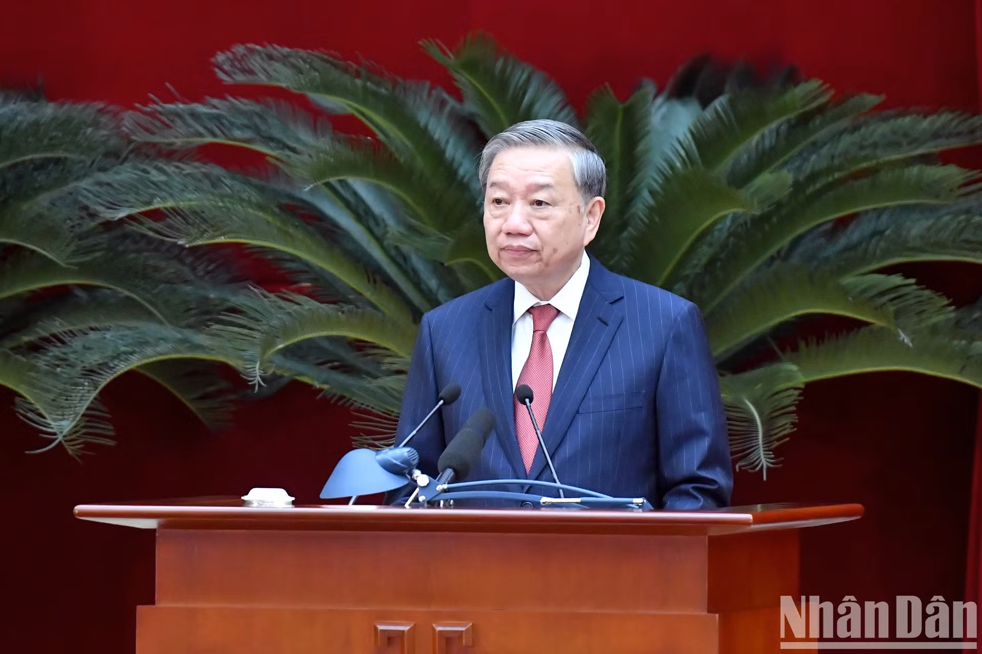 越共中央总书记苏林致闭幕词。