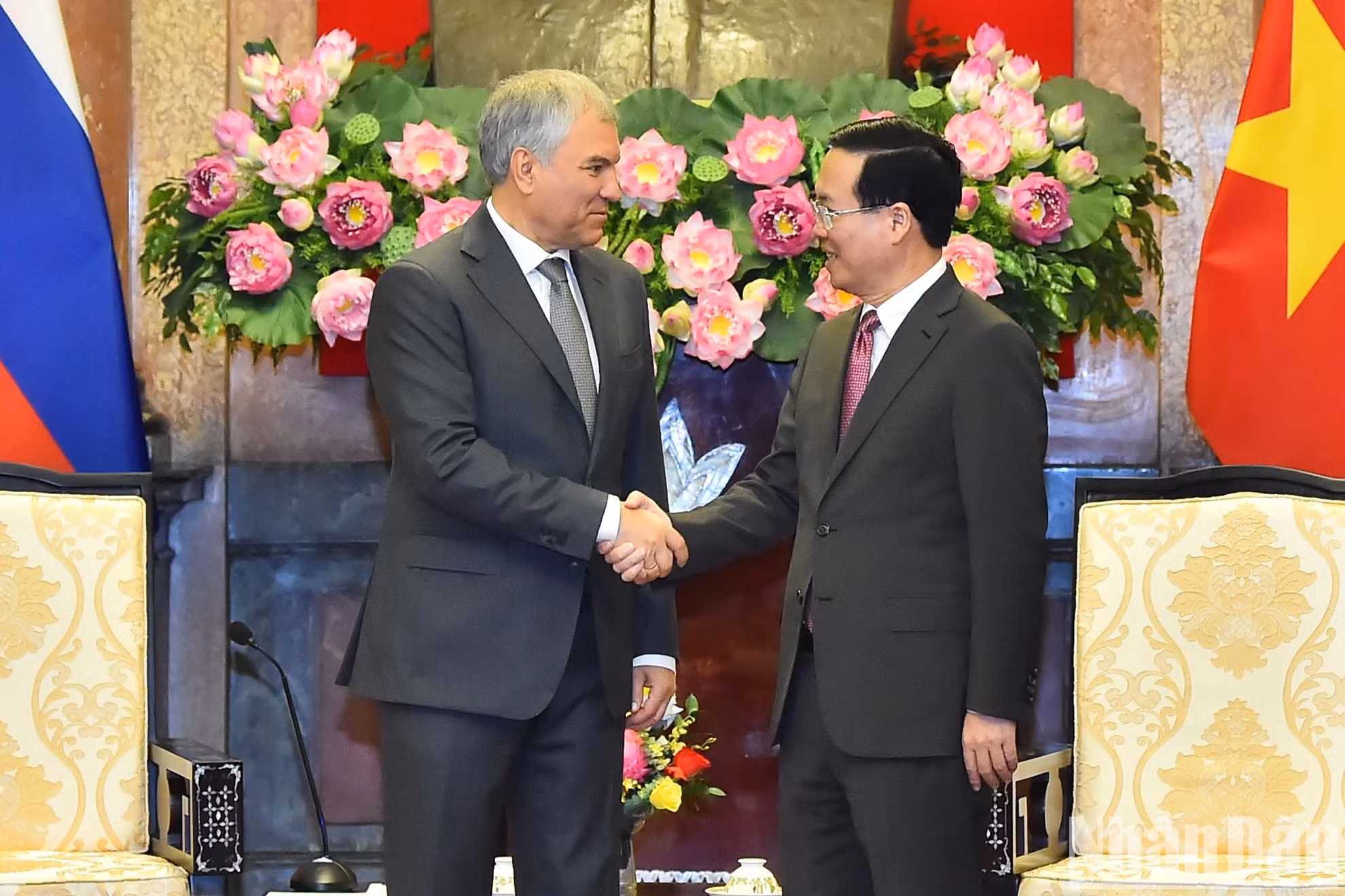 越南国家主席武文赏会见俄罗斯国家杜马主席沃洛金。