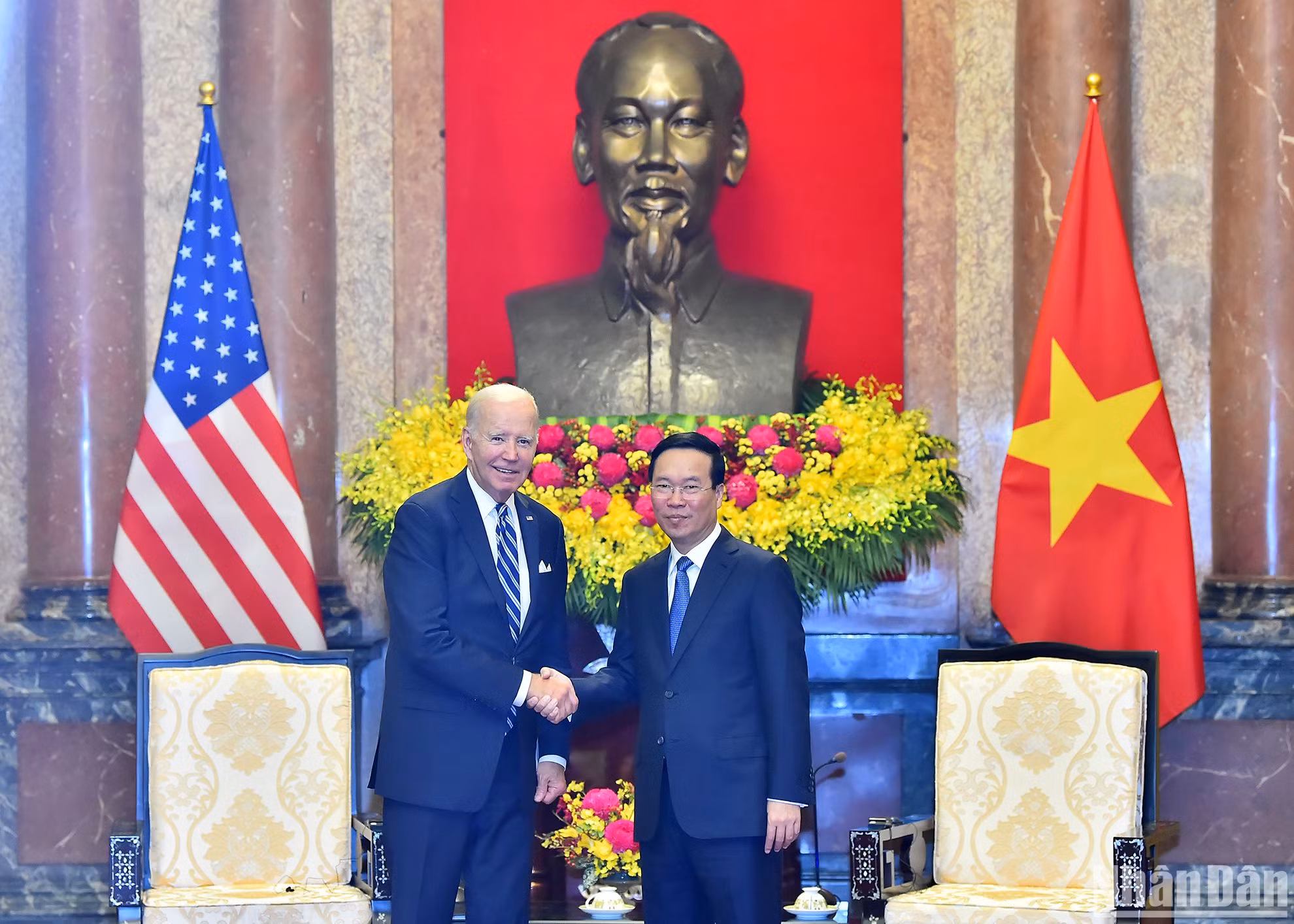 越南国家主席武文赏会见美国总统乔·拜登。