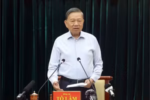 越共中央总书记、国家主席苏林在会上发言。（图片来源：越通社）