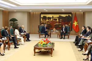 越南政府副总理阮文胜会见花旗集团领导。（图片来源：政府网）
