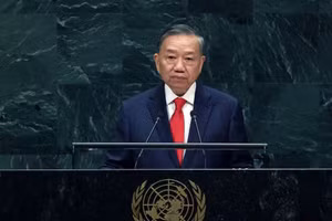 越共中央总书记、国家主席苏林在第81届联合国大会一般性辩论上发表讲话。（图片来源：越通社）