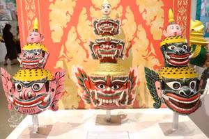得乐省博物馆展出的面具。（图片来源：越通社）