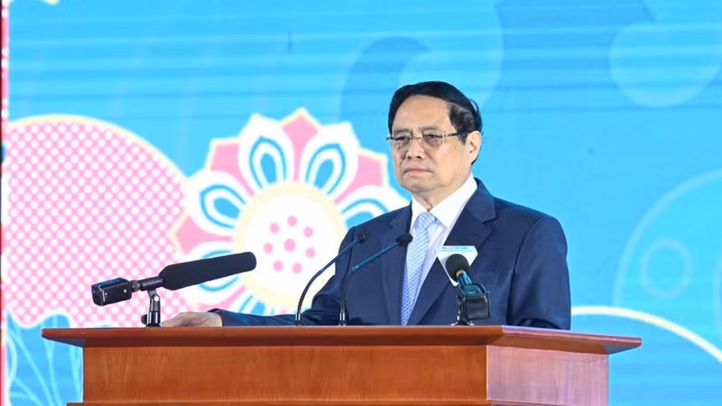 越南政府总理范明正出席越日地方合作论坛。（陈海 摄）