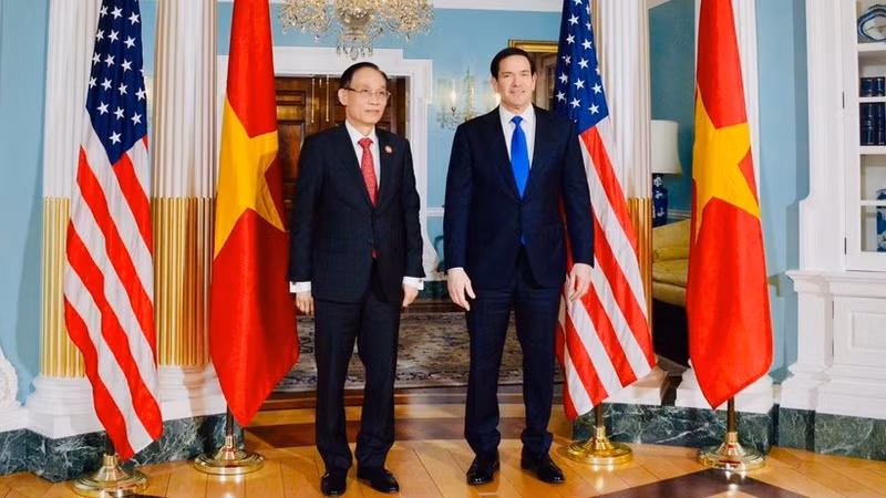 越南外交部长黎怀忠与美国国务卿马尔科·鲁比奥举行会谈。（图片来源：外交部）