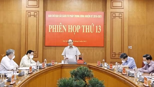 国家主席阮春福发表讲话。（图片来源：越通社）