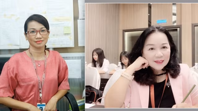 胡志明市国家大学下属自然科学大学副校长阮氏清梅（左）和芹苴大学农业系讲师阮明水（右）。