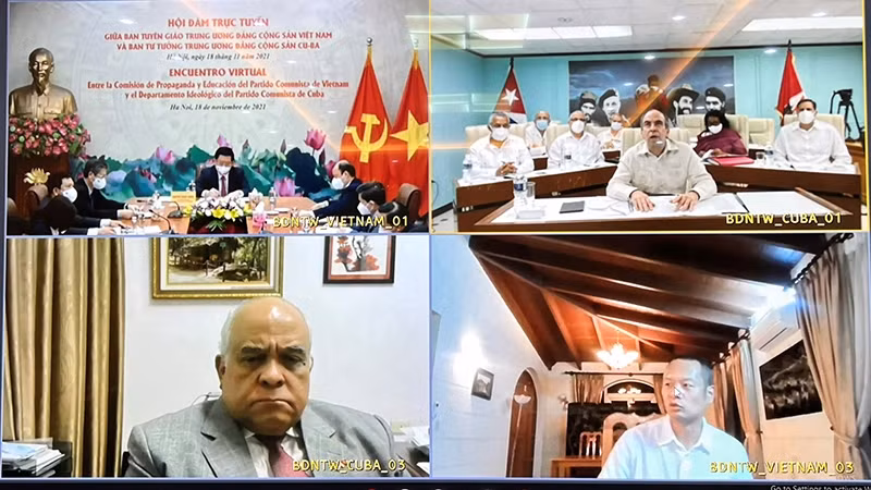 越共中央宣教部与古共中央意识形态部以线上形式举行会谈。