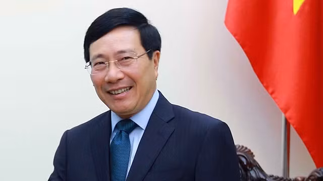 越南政府副总理兼外交部长、越中双边合作指导委员会越方分委会主席范平明。