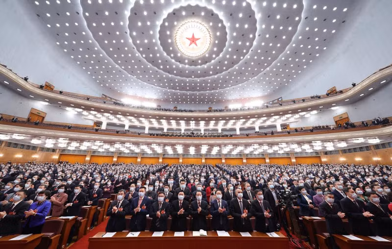 中国全国政协十四届一次会议。（图源：新华社）