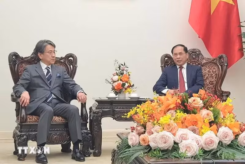 越南政府副总理兼外交部长裴青山会见日本国际协力银行执行董事前田匡史。