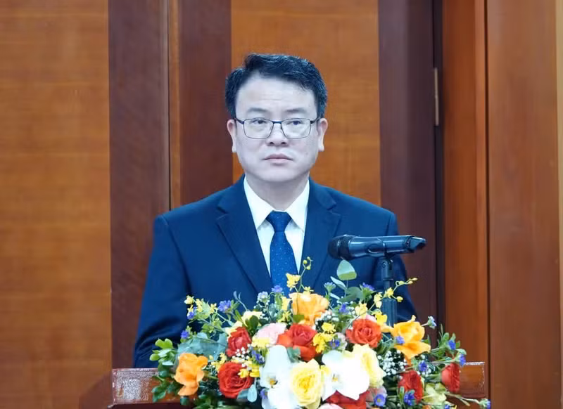 越南财政部副部长陈国方在签约仪式上发言。