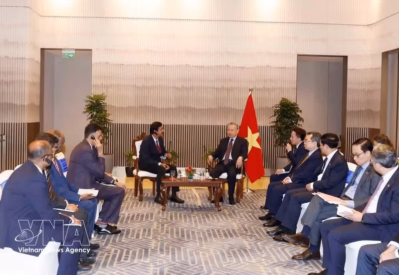 苏林总书记、国家主席会见印度工程巨头拉森特博罗公司。（图片来源：越通社）