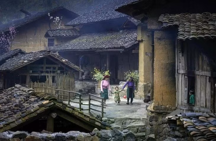 程墙土屋是越南最北端这片土地上赫蒙族、瑶族、岱依族三个民族的文化符号。（图片来源：越南之声）