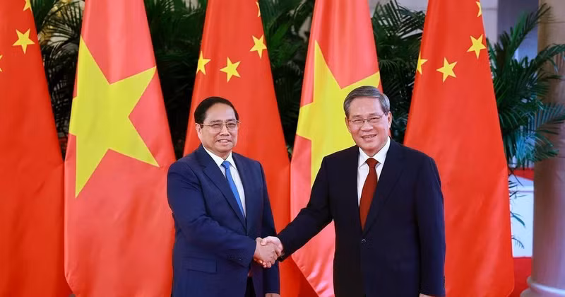越南政府总理范明正与中国国务院总理李强。