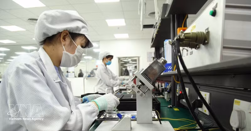 富寿省平川工业园区Star Engineers越南有限公司生产电子零部件。（图片来源：越通社）