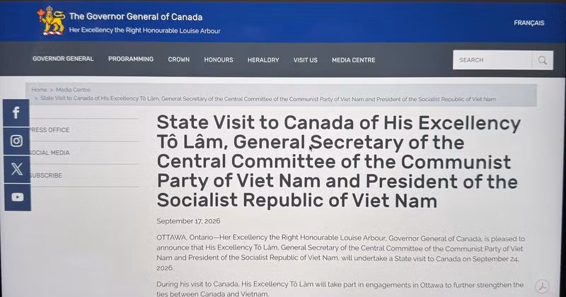 加拿大总督府日前发布公告重申，越南是加拿大在印度洋—太平洋地区的重要伙伴。（截面图）