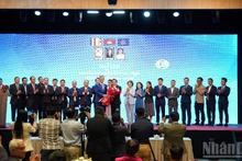 越柬企业协会在柬埔寨首都金边召开第一次大会（2025—2029年任期）。（丁长 摄）