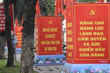 附图：越共十四大宣传海报。