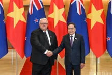 国会主席陈青敏与新西兰议会议长格里·布朗利举行会谈。