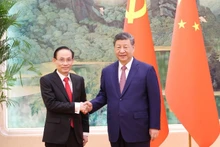 中共中央总书记、中华人民共和国主席习近平会见越共中央政治局委员、外交部党委书记、越南外交部长、越共中央总书记苏林特使黎怀忠。