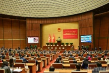 研究、学习和贯彻落实越南共产党第十四次全国代表大会决议的全国会议在国会大厦延鸿会议厅举行。（维灵 摄）
