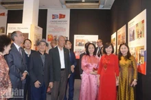 与会代表参观图片展。