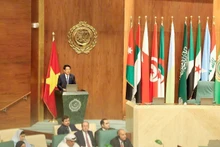 越南国家主席梁强发表政策演讲。（春棋 摄）