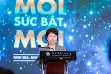 越南财政部副部长阮氏碧玉在论坛上致辞。