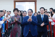 政府总理范明正出席越共越通社机关第二十七次代表大会。（图片来源：越通社）