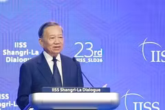 越共中央总书记、国家主席苏林在第23届香格里拉对话会上发表主旨演讲。（图源：越通社）