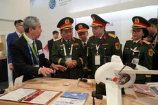 越南国防部副部长黄春战上将率团出席第十届新加坡航展。（图片来源：越通社）