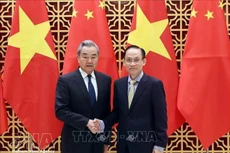 越南外交部长黎怀忠会见中国外交部长王毅。（图片来源：越通社）