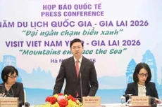 越南外交部与嘉莱省人民委员会在河内联合举行国际媒体吹风会。