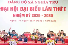 2025-2030年任期越共兴安省义柱乡第一次代表大会召开。