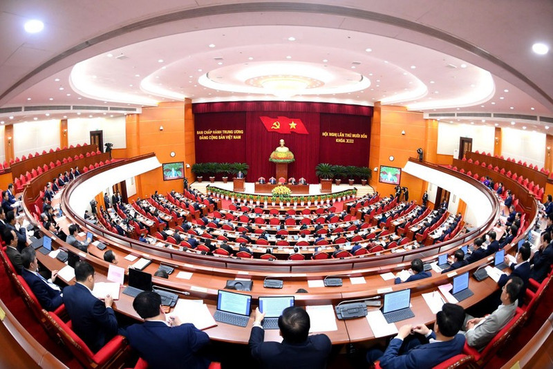 越南共产党第十三届中央委员会第十四次全体会议在首都河内开幕。（登科 摄）