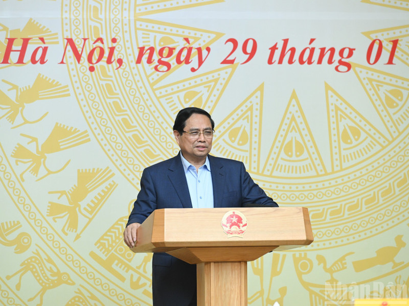 范明正总理在会上发表讲话。（陈海 摄）