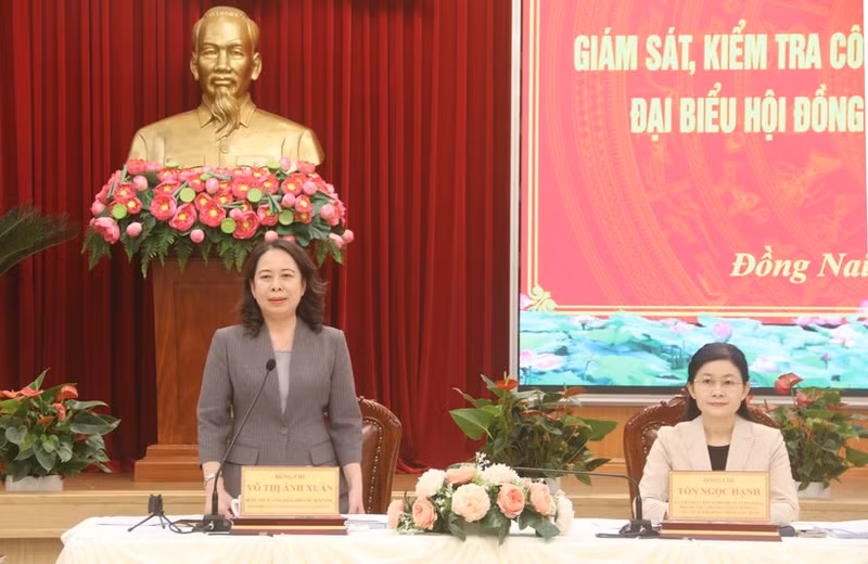 国家副主席武氏映春赴同奈省进行实地考察。