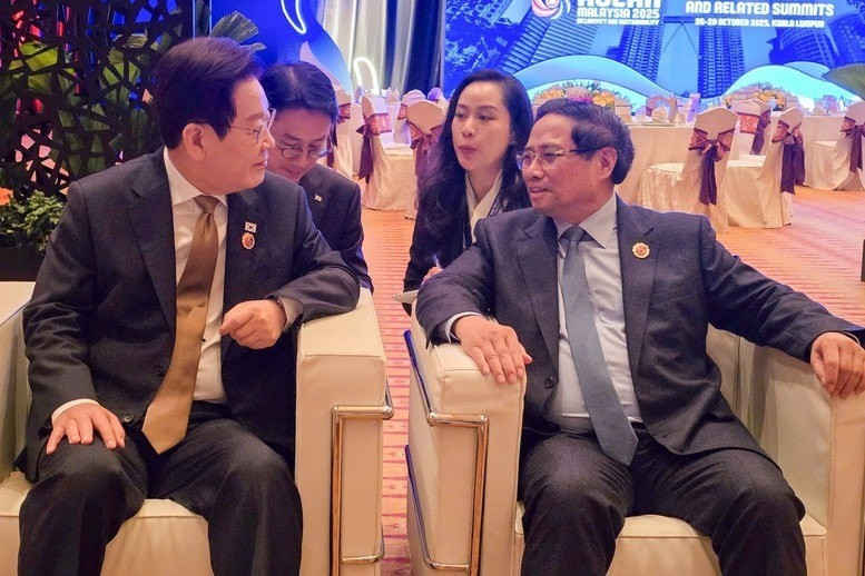 范明正总理会见韩国总统李在明。