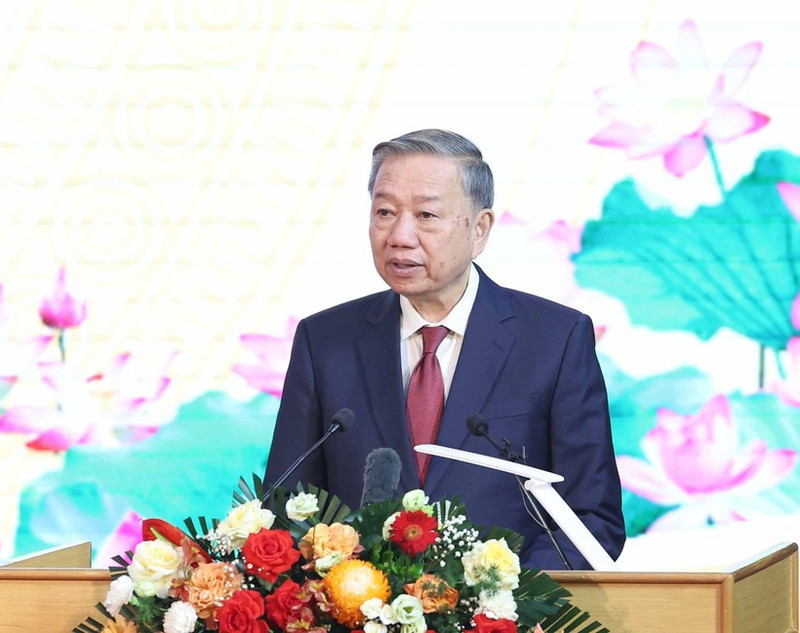 苏林总书记在仪式上发表讲话。（图片来源：越通社）