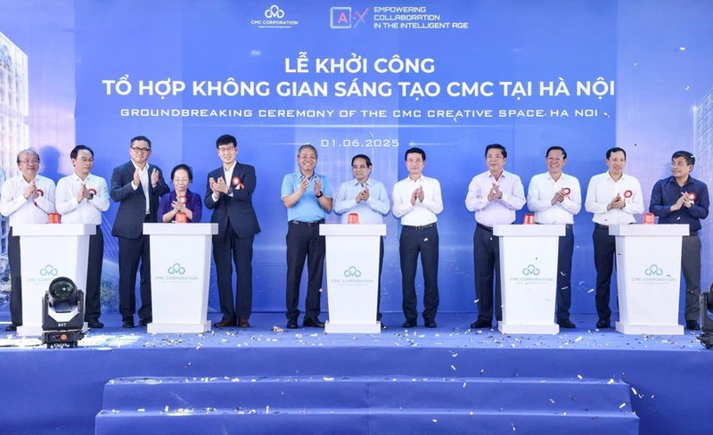 越南政府总理范明正出席CMC 创意空间综合体项目动工兴建仪式。