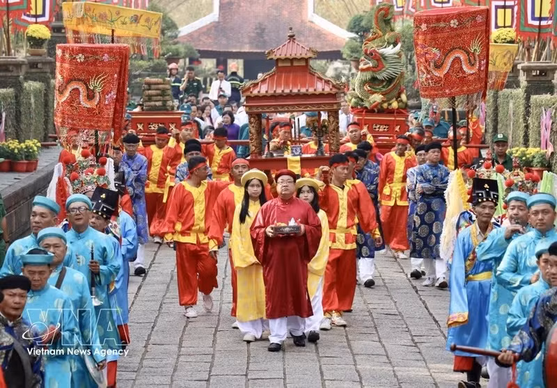 在胡志明市举行的雄王祭祀仪式。